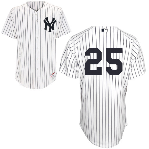Mark Teixeira #25 MLB Jersey-New York Yankees Men's Authentic Home White Baseball Jersey - Click Image to Close